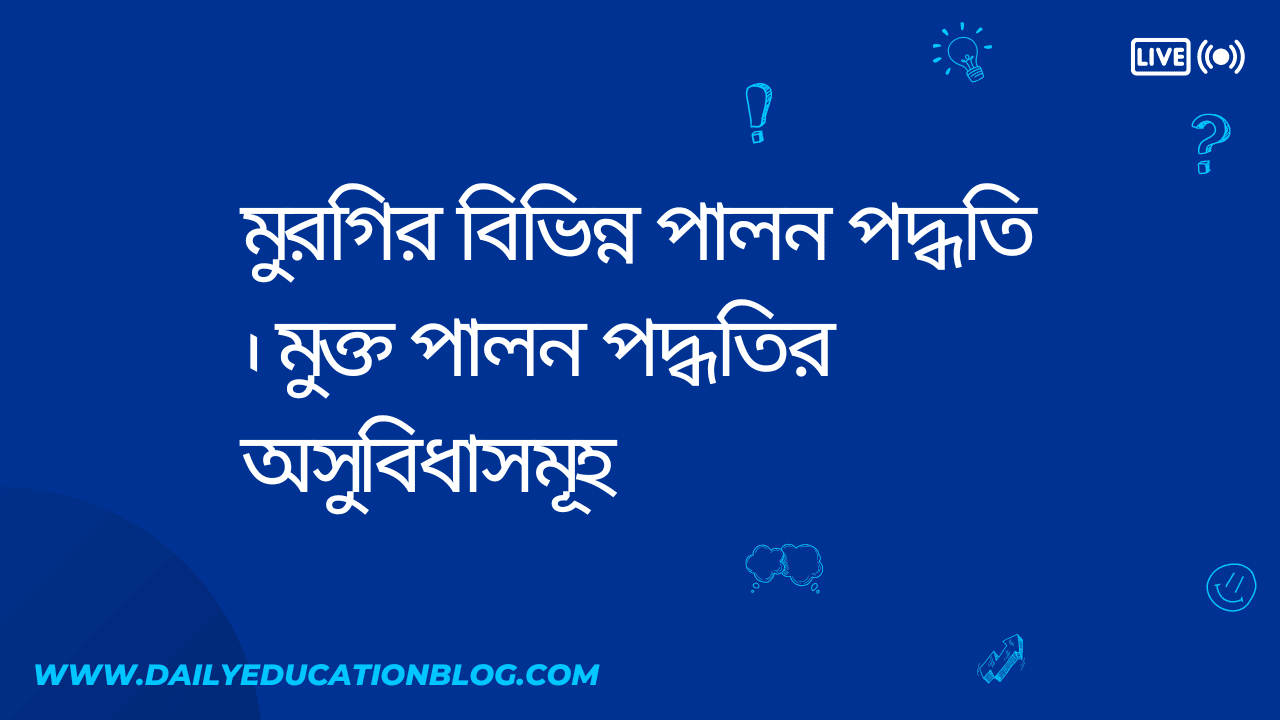 মুরগির বিভিন্ন পালন পদ্ধতি | মুক্ত পালন পদ্ধতির অসুবিধাসমূহ
